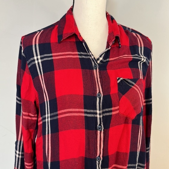 Woolrich Super Soft Red Blue Fall Winter Flannel Large - Picture 2 of 6